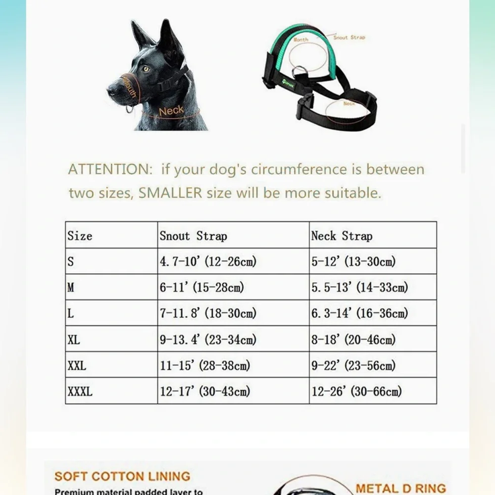 New Lepark Nylon Dog Muzzle for Large Dogs Prevent from Biting